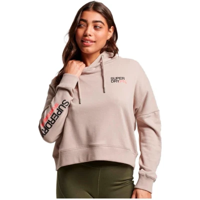 Afbeelding van Superdry LOGO BOXY Hoodie, Dames, Maat: 40, Warm grey