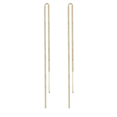 Afbeelding van Elli Elegant PULL Through Oorbellen goldcoloured, Dames, Maat: One Size, Gold coloured