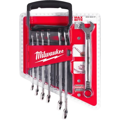 Afbeelding van Milwaukee Accessoires MAX BITE Metrische Ring /Steeksleutel set 7 delig 4932464257