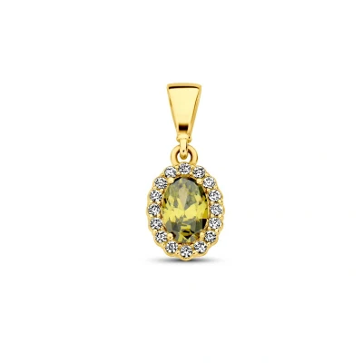 Afbeelding van 14K Geelgouden Hanger met Geboortesteen Zirkonia Persoonlijk en Elegant Sieraad