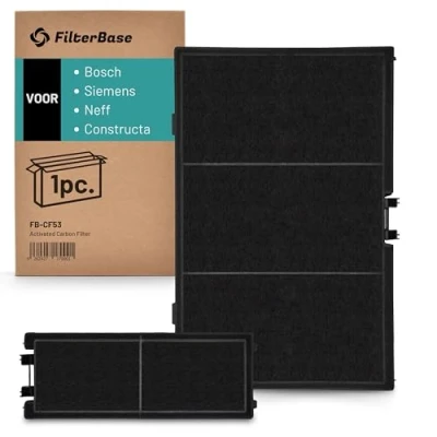 Afbeelding van FilterBase® Actief Koolstoffilter CF53 2 delig geschikt voor Bosch DWZ0AK0A0, 11018700 Siemens LZ10AKA00 Neff Z51AIA0X0 Constructa 17000965 (450 x 255 24 mm)