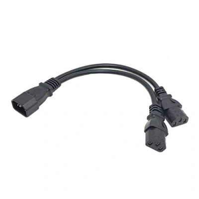 Afbeelding van Eenvoudige C14 stekker naar dubbele C13 bus Y type adapterkabel AC 250V / 10A (30CM)