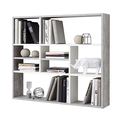Afbeelding van FMD Möbel MIKA wandrek hout 90 x 16 78.5 cm beton/wit