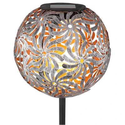 Afbeelding van Globo LED solarlamp 33632 met metalen bol, zilver