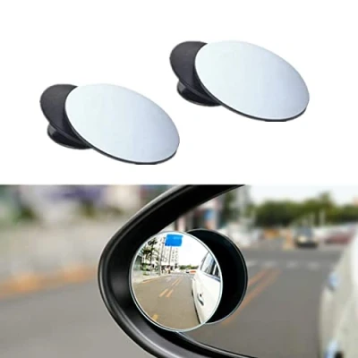 Afbeelding van BUYGOO 2 stuks achteruitkijkspiegel, regenbeschermingsfolie, dode hoek, spiegel, autospiegelfolie, auto, 360 graden rotatie, verstelbaar, groothoekspiegel, zelfklevende blinde spiegel voor