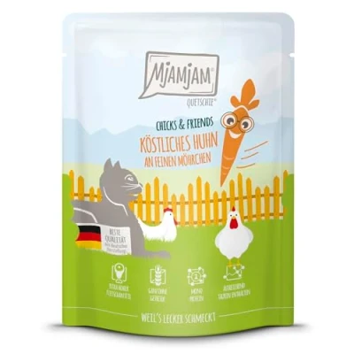 Afbeelding van MjAMjAM Cat Chicks+Friends Zakje 6x300g Kip &amp; Wortels