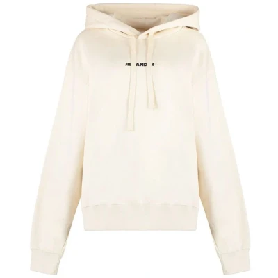 Afbeelding van Cotton Hooded Sweatshirt with Front Logo Print and Ribbed Trims Wo