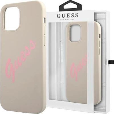 Afbeelding van GUESS Silicone Vintage Backcase Hoesje Geschikt Voor iPhone 12 Pro Max Stone
