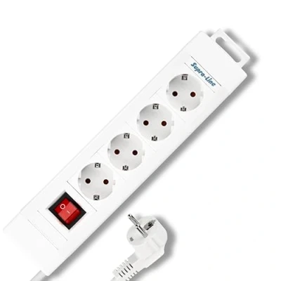 Afbeelding van REV 0014412113 Stekkerdoos met schakelaar 4 voudig Wit Randaarde stekker 1 stuk(s)