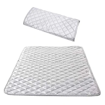 Afbeelding van Dokpav Draagbare reis ijzeren mat hittebestendige strijken deken waskussen gewatteerde wasmachine droger pad strijkplank covers voor tafelblad (33 1/2 &quot;x 19 grijs