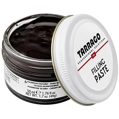 Afbeelding van Tarrago Vulpasta Potje 50 ml om leer, synthetisch leer en rubber te repareren (donkerbruin 06)