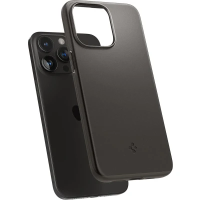 Afbeelding van Apple iPhone 15 Pro Max Hoesje Kunststof Spigen Hardcase/Backcover Grijs Telefoonhoesje