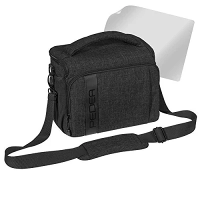 Afbeelding van PEDEA DSLR cameratas &quot;Fashion&quot; met displaybeschermfolie voor Olympus E M5 Mark II Pen PL8 PL9 / Canon EOS M50 Nikon D5600 D7500 Panasonic G9 G70 G81 GX8 Fujifilm X T3 T100, Gr. XL zwart