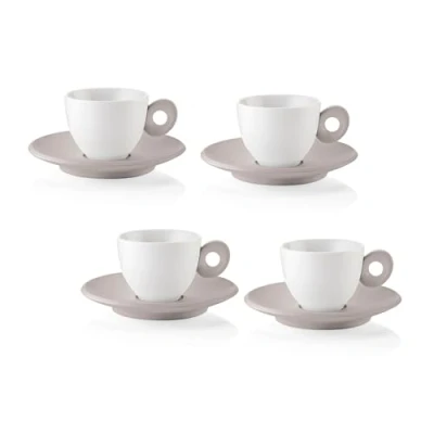 Afbeelding van Guzzini EVERYDAY Set van 4 koffiekopjes met schotel Duif grijs 081701158