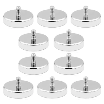 Afbeelding van mizikuu Neodymium Magneten, 10 Stuks Diameter 25 Mm, Met m5 Schroefdraad, 20 Kg Hechtkracht, Magneetsystemen, Ronde Magneten Schroefdraad Voor Schroeven, Oogjes Of Haken