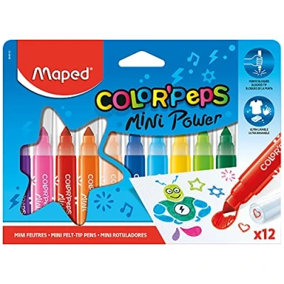 Afbeelding van Maped Viltstift Color&#039;peps Mini Jumbo, Etui Van 12 Stuks In Geassorteerde Kleuren