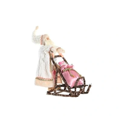 Afbeelding van Decoratieve Figuren Dkd Home Decor Kerstman Kerstmis Grijs Roze Hout 42 X 22 50 Cm