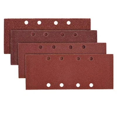 Afbeelding van Navaris 25x rechthoekig klittenband schuurpapier P40, 60, 80, 100 korrelig Voor vlakschuurmachine hout en metaal 93 x 230 mm