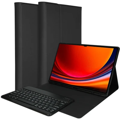 Afbeelding van Tablethoes met toetsenbord QWERTY Bluetooth Keyboard Bookcase van Accezz Zwart Kunststof