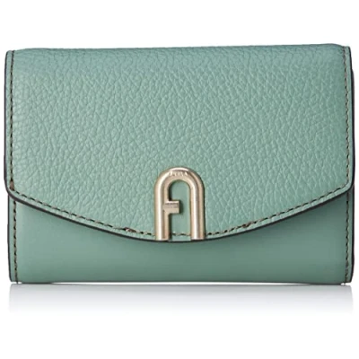Afbeelding van FURLA Leren Portemonnee Primula Compact Wallet With Zip Ulivo Kaki