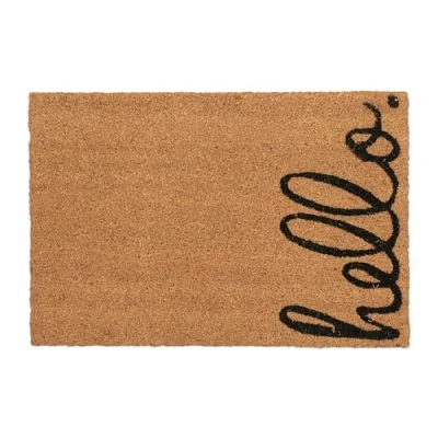Afbeelding van Relaxdays deurmat kokos 60x40 cm hello buiten binnen weerbestendige kokosmat