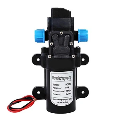 Afbeelding van Zelfaanzuigende waterpomp met hoge druk, DC 12 V, automatische voor campers, boten, caravans en de tuin, reiniging (60 W 5 l/min)