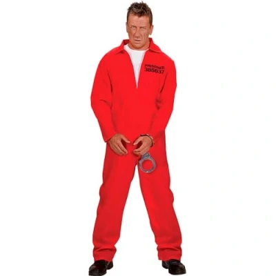 Afbeelding van Widmann Boef Kostuum County Jail Gevangene Man Oranje XL Carnavalskleding Verkleedkleding