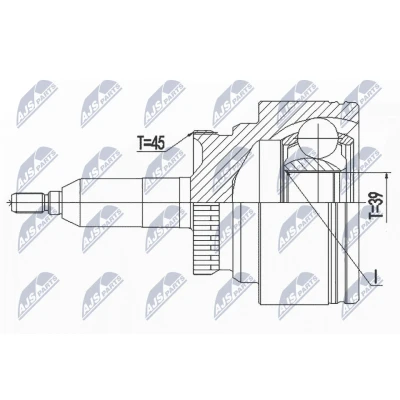 Afbeelding van Homokineet reparatie set, aandrijfas NTY NPZ FR 055