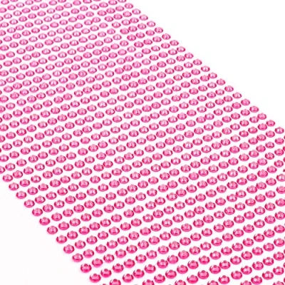Afbeelding van Movoja roze strassteentjes, ronde glitterstenen, 1200 stuks, 3 mm, zelfklevend, voor versieren en knutselen, sierstenen om op te plakken, steentjes, decoratieve stenen, knutselstenen,