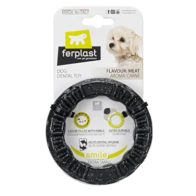 Afbeelding van Ferplast Smile Kauwring, zwart XS: Ø8,5x1,7cm Hond