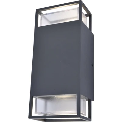 Afbeelding van LUTEC Ridge Moderne Up &amp; Down Wandlamp voor Buiten GU10 Donkergrijs Aluminium