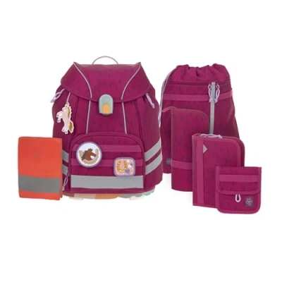 Afbeelding van LÄSSIG 7 delige schooltassenset Flexy Unique Speckles berry
