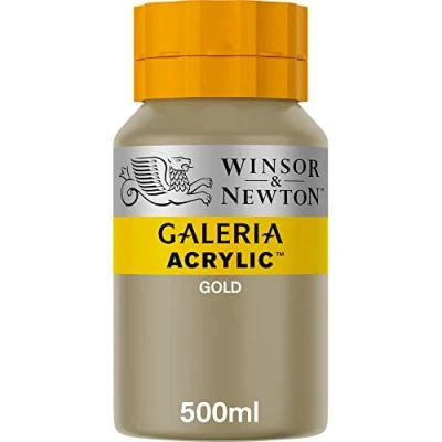 Afbeelding van Winsor &amp; Newton 2150283 Galeria acrylverf, hoge pigmentatie, lichtecht en verouderingsbestendig, romige vloeiende consistentie 500ml Pot, Gold