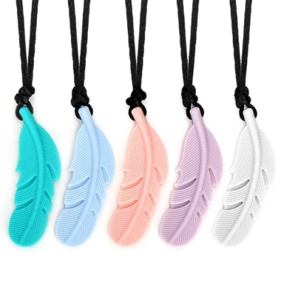 Afbeelding van CLDY Kauwketting voor kinderen, verpakking van 5 sensorische kauwhalskettingen, bijtring siliconen, BPA vrij, autism speelgoed jongens en meisjes, perfect kinderen met ADHD, siliconen