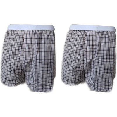 Afbeelding van Embrator 2 stuks mannen Boxershort geruit wit/zwart/beige XL