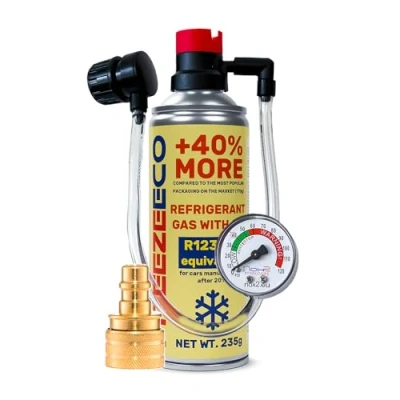 Afbeelding van koelmiddel r1234yf, klimaatgas klimaatdichtmiddel voor auto&#039;s r1234yf 1 bus 2in1 235 g met geïntegreerde drukslang manometer en adapter