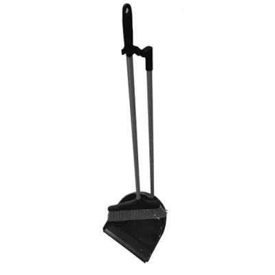 Afbeelding van Abena Stoffer en Blik met Lange Steel 94,5 cm Plastic op Inclusief Ophangsysteem Ergonomisch Zwart