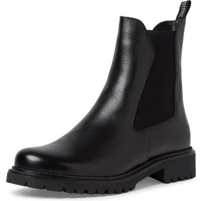 Afbeelding van Tamaris dames Chelsea boot leren laarzen enkellaarzen zwart M2542741