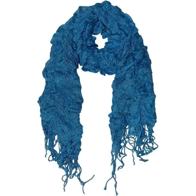 Afbeelding van Langwerpige Sjaal met Franjes Dancing Blauw