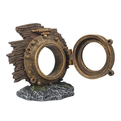 Afbeelding van Aqua Della Aquariumdecoratie Vissen Steampunk Patrijspoort S 9,2x5,3x8,5cm Meerkleurig 1st