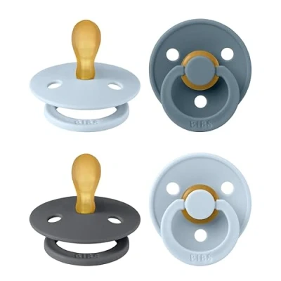 Afbeelding van BIBS Colour Symmetrical speen verpakking 4 stuks, BPA vrije fopspeen, Symmetrische speen. Natuurlijk rubberlatex, Gemaakt in Denemarken. Maat 1 (Verpakking stuks), Baby Blue Mix