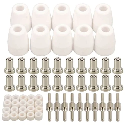 Afbeelding van 60 pz PT 31 Nichelato Esteso Ugello di Taglio Al Plasma Ad Aria Elettrodo Consumo Fit CUT 40 50D CT 312