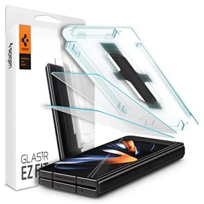 Afbeelding van Spigen Glas.tR EZ Fit Screenprotector compatibel met Samsung Galaxy Z Fold4, 2 stuks glazen schermbeschermer voor extern beeldscherm, Kristalhelder, Case friendly