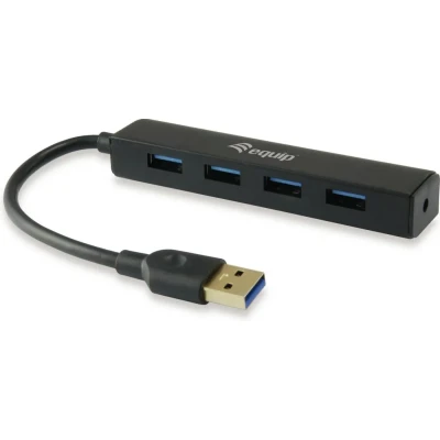 Afbeelding van Equip 128953, 4 port USB Hub, 3.2 Gen 1 Type A, 5000 Mbit/s, Black