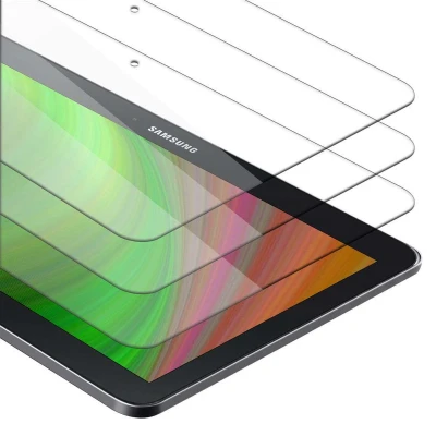 Afbeelding van Cadorabo 3x Screenprotector geschikt voor Samsung Galaxy Tab 4 (10.1 inch) in KRISTALHELDER Getemperd Pantser Film (Tempered) Display beschermend glas 9H hardheid met 3D Touch