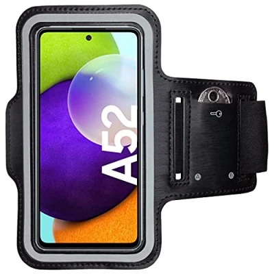 Afbeelding van CoverKingz sportarmband voor Samsung Galaxy A52 / 5G A52s Hardloopband met sleutelvak Sport hardlooparmband mobiele telefoon Zwarte armband