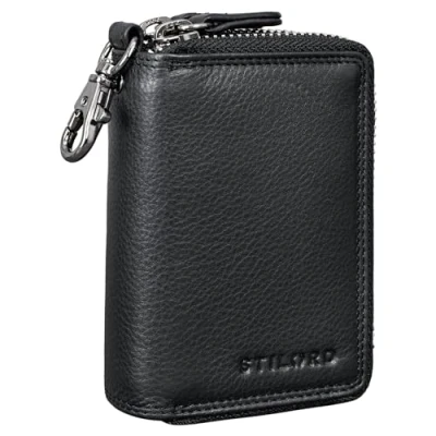 Afbeelding van STILORD &#039;Amell&#039; 2 in 1 Lederen Sleuteletui Mini Portemonnee en Kaart Etui Vintage Sleutel Tas met Geschenkverpakking Echt leder, Kleur:zwart
