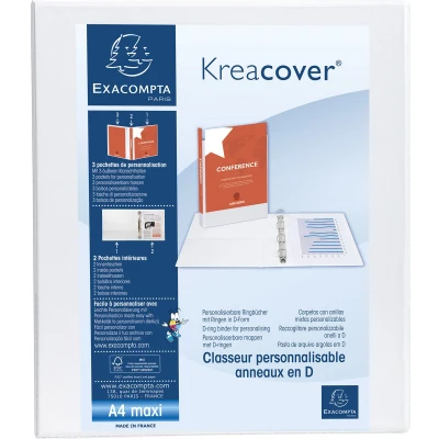 Afbeelding van Exacompta Kreacover personaliseerbare ringmap wit 2 ringen van 25 mm 10 stuks