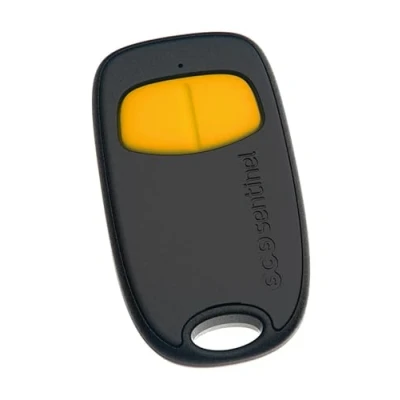 Afbeelding van SCS Sentinel, AAM0130, 2 kanaals poortafstandsbediening met roterende geheime code, zendfrequentie 433,92 Mhz, 1 CR2032 lithiumbatterij, SimplyControl, Geel