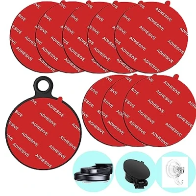 Afbeelding van 8 stuks 80 mm (3,15 inch) zeer sterke kleefkleefstofvervanging, cirkelvormige dubbelzijdige pads gule voor dashboard/voorruit, zuignap, telefoonhouder, auto DVR, GPS navigatie (rood)